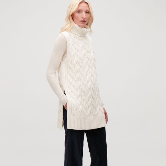 COS Cable Knit Wool Vest Sleeveless Sweater Top NWT COS Cable Knit Wool Vest Sleeveless Sweater Top NWT
